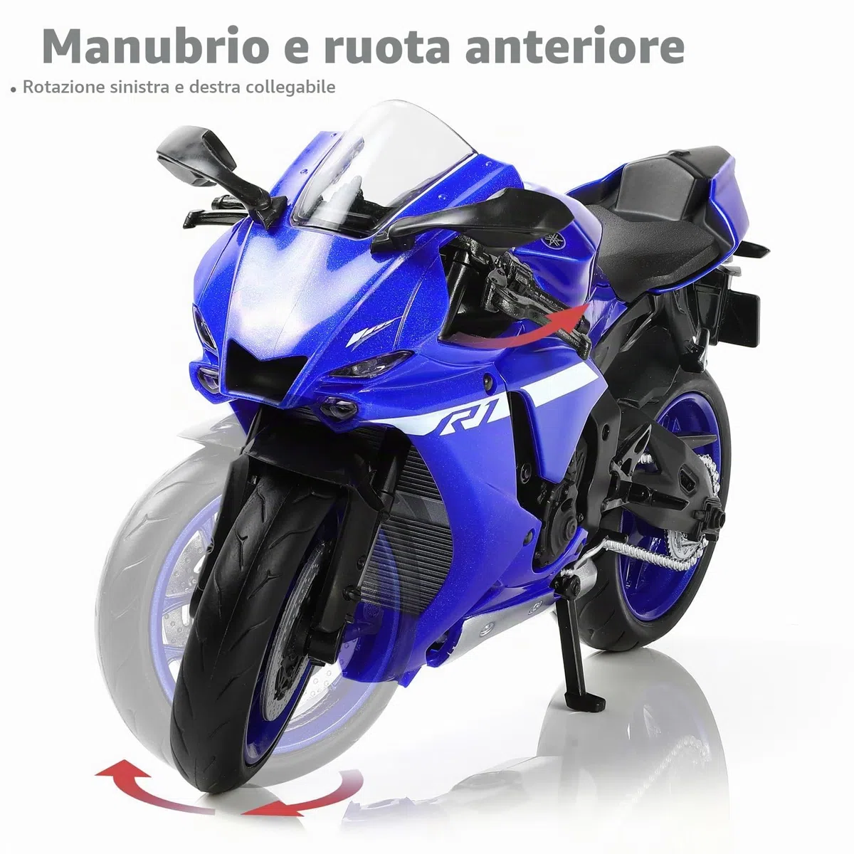 1/12 1000R Moto Modello Giocattolo Mini Metallo Diecast Blu - Sport Moto da Corsa Collezione Regalo per Bambino Ragazzo (YZF-R1)