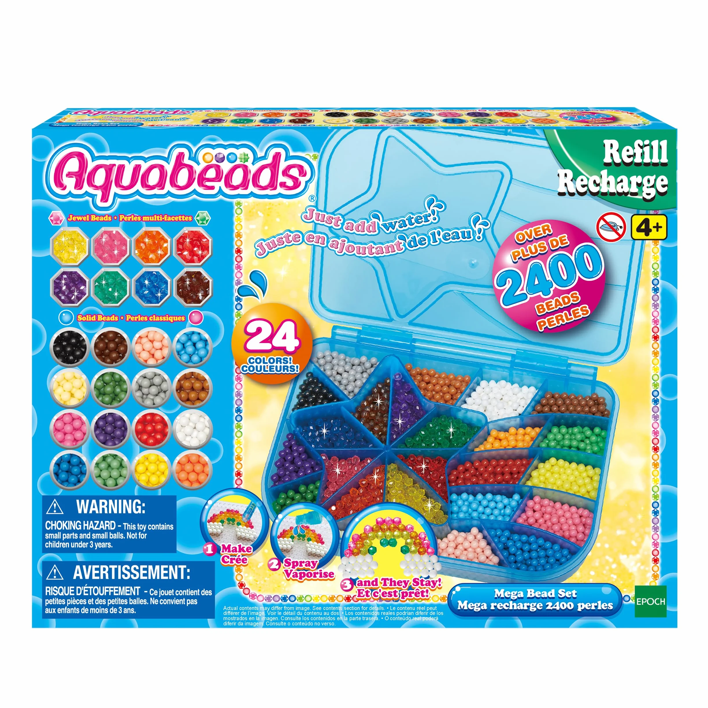 Aquabeads 31502 Pack Perline Gigante - Ricarica Colori Set Artigianato - Plastica - Stella - Multicolore