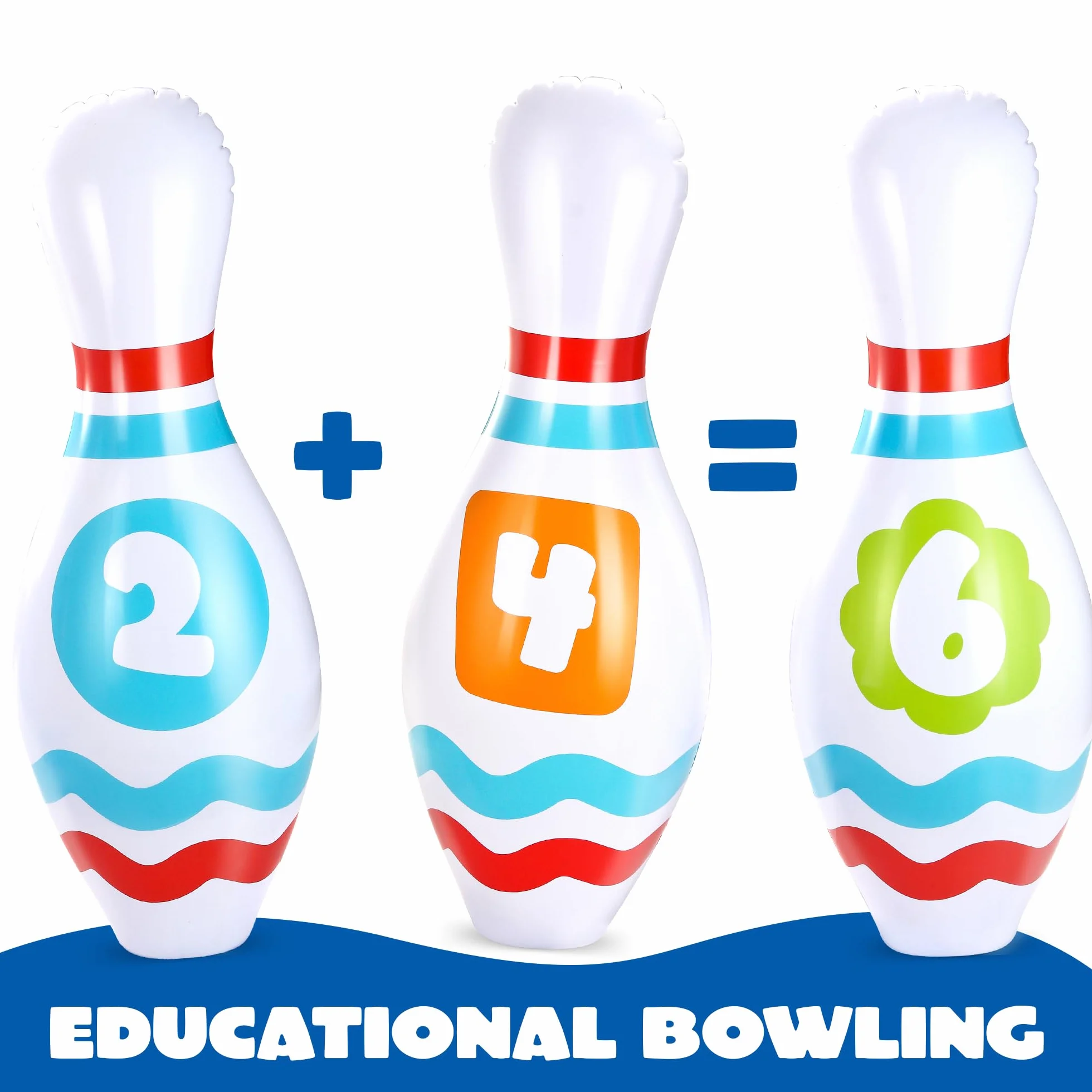 JOYIN Giant Inflatable Bowling Set for Kids and Adults, Christmas Birthday Party Games, Kids Education Motor Skills Toys