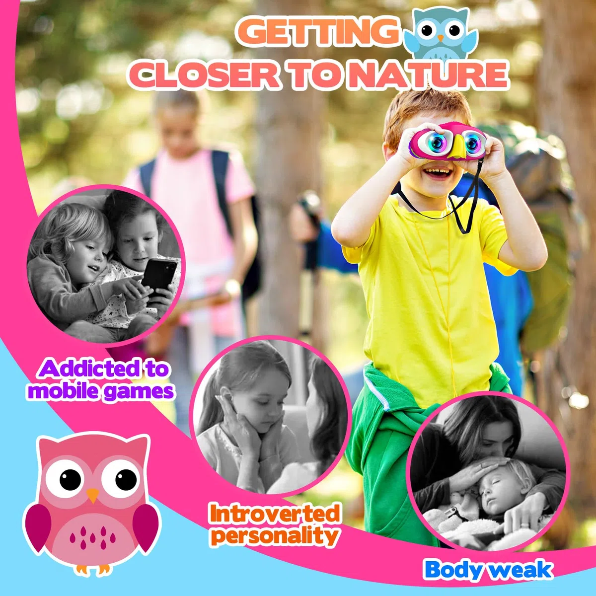 Dislocati Giocattoli Bambina 3-10 Anni, Binocolo Bambini Regali Bambina 4 5 6 7 8 9 Anni Giochi Bambini 3-10 Anni Femmina Regali Natale Bambini Kit Esploratore Gadget Compleanno Bambini