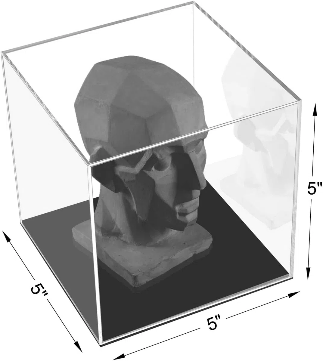 Cliselda Vetrina in Acrilico Trasparente con Base Nera, Nessun assemblaggio richiesto, Protezione Antipolvere Scatola in Acrilico per Action Figure Giocattolo da Collezione (15x15x15cm)