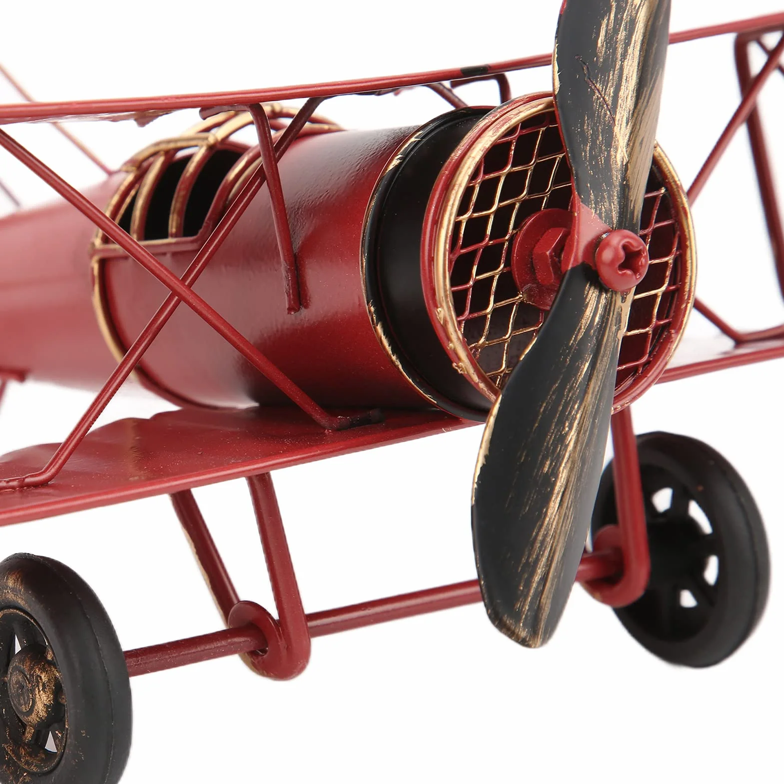 Ausla Modello di Aeroplano retrò in Metallo, Modello di Aeroplano con Catena Sospesa, per la Decorazione e Il della Casa o del Bar (Rosso)