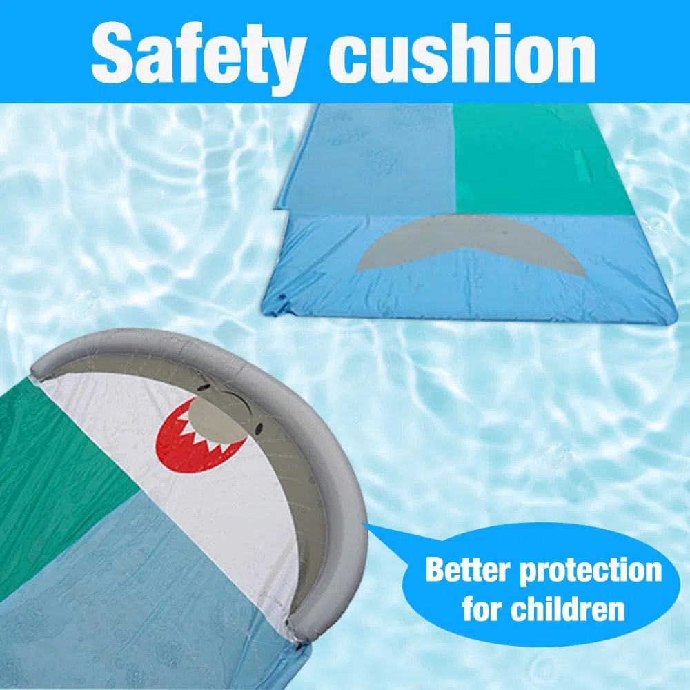 Scivolo Acquatico Giardino, 550 * 145cm Scivoli d'Acqua Doppio, Scivolo d'Acqua con 2 Pannello Gonfiabili, Scivolo Gonfiabile ad Acqua per Giardino, Spiaggia, attività Acquatiche all'aperto