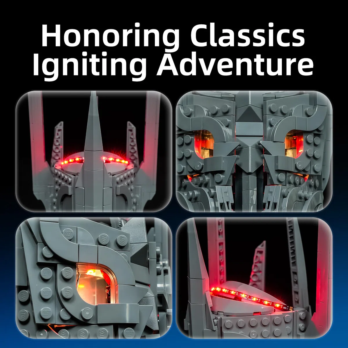 YEABRICKS Luce LED per Lego 11373 Icons Il Signore degli Anelli: Sauron's Helmet Building Blocks Model (set di costruzione non incluso)