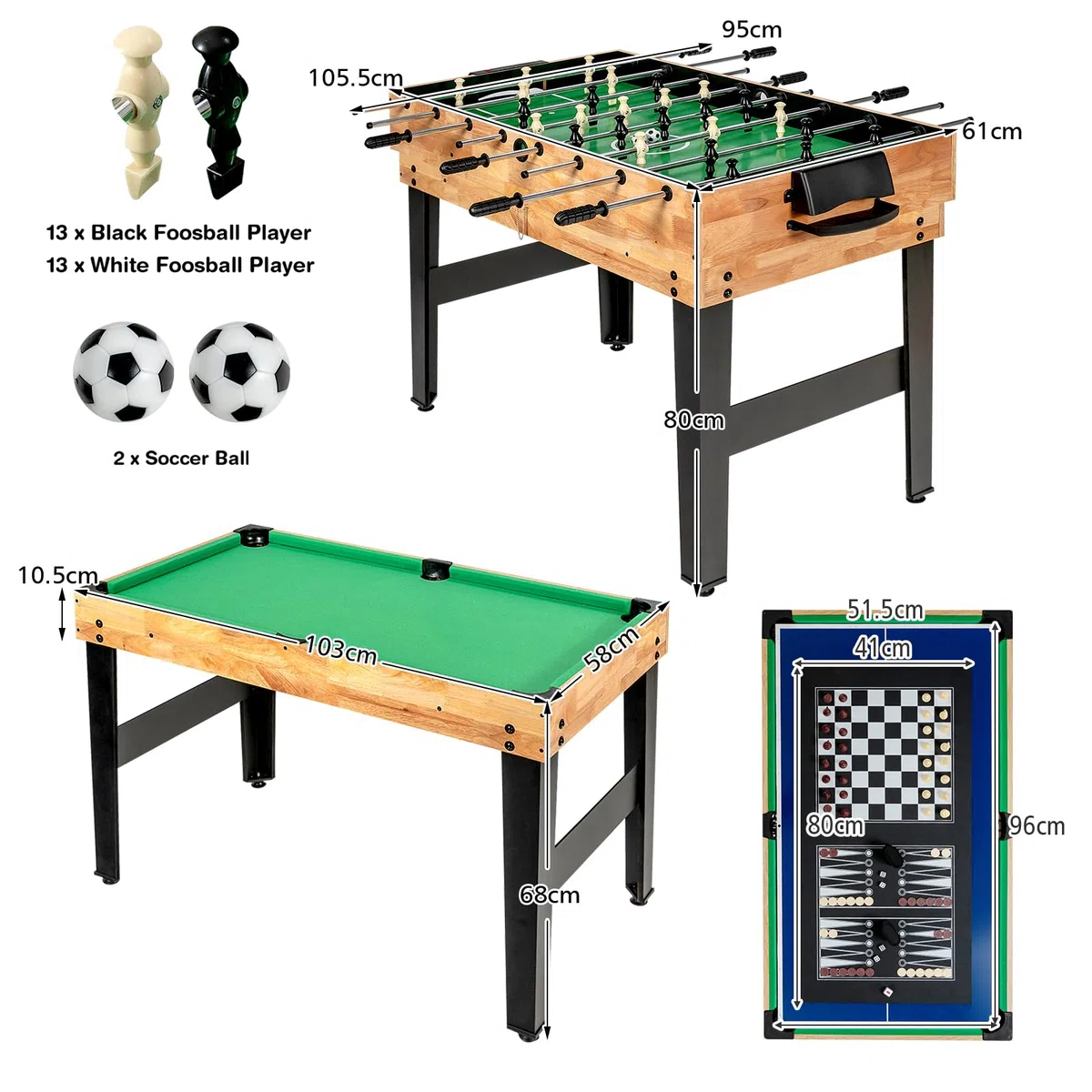 HOMASIS 10 in 1 Tavolo Multigioco per Bambini e Adulti, Tavolo da Gioco con Calcio Balilla, Bowling, Ping Pong, Hockey, Biliardo, Shuffleboard, Dama, Poker, Scacchi e Backgammon, per Casa