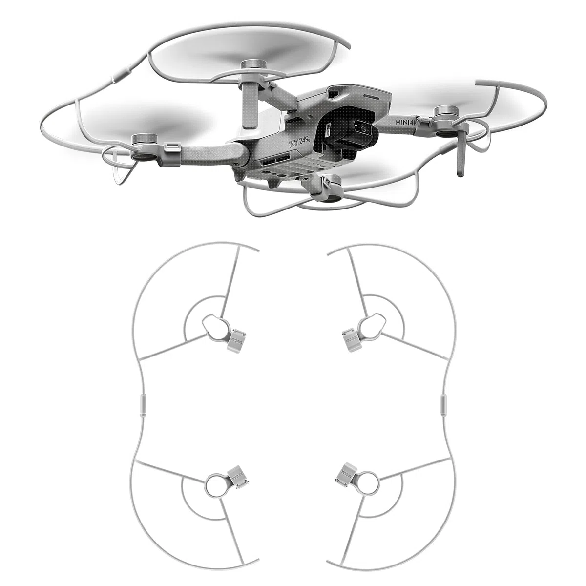 Mini 4K Protezione per eliche DJI Mini 4K Drone, accessorio di sicurezza compatibile con DJI Mini 4K/ Mini 2 SE/Mavic Mini 2/Mini SE eliche protettore Drone accessori (versione aggiornata)