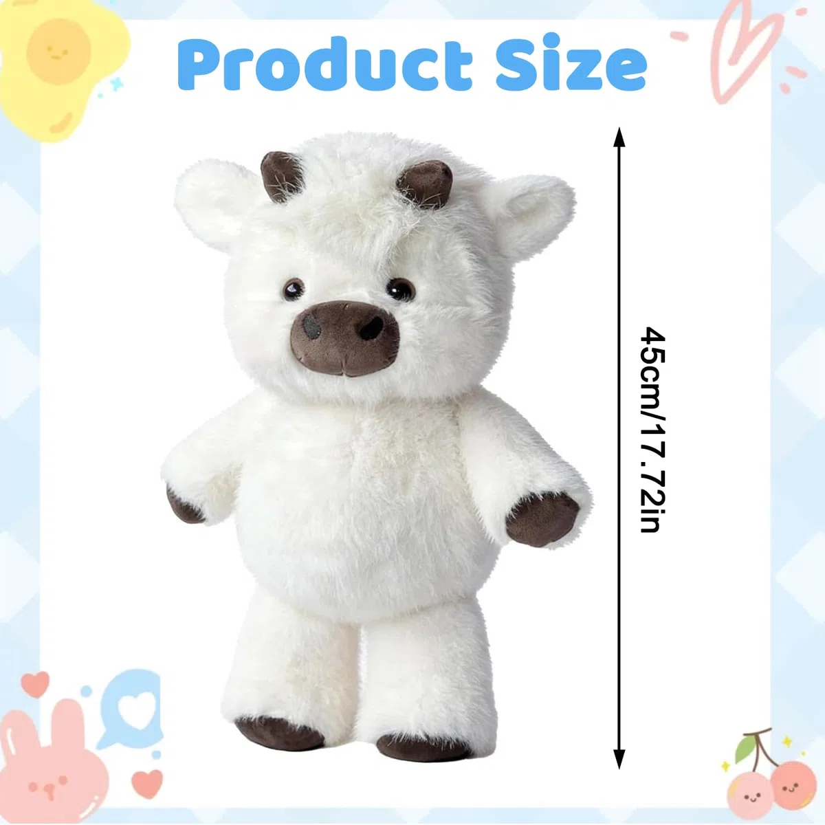 Mucca Morbido Peluche, Peluche Highland Cow, Peluche Che Corre, Running Cow Plush, Peluche Che Corre Cartoon, Bambola Da Vitello Che C0rre, P-eluche Vitello C0rsa, Regalo per Fan e Famiglia (C)