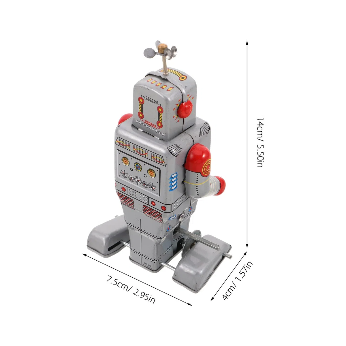 Robot Giocattolo a Carica Manuale: Figura Meccanica retrò in Latta con meccanismo a orologeria - Robot Meccanico in Metallo Che Cammina - Oggetto da Collezione per Decorazione da scrivania,