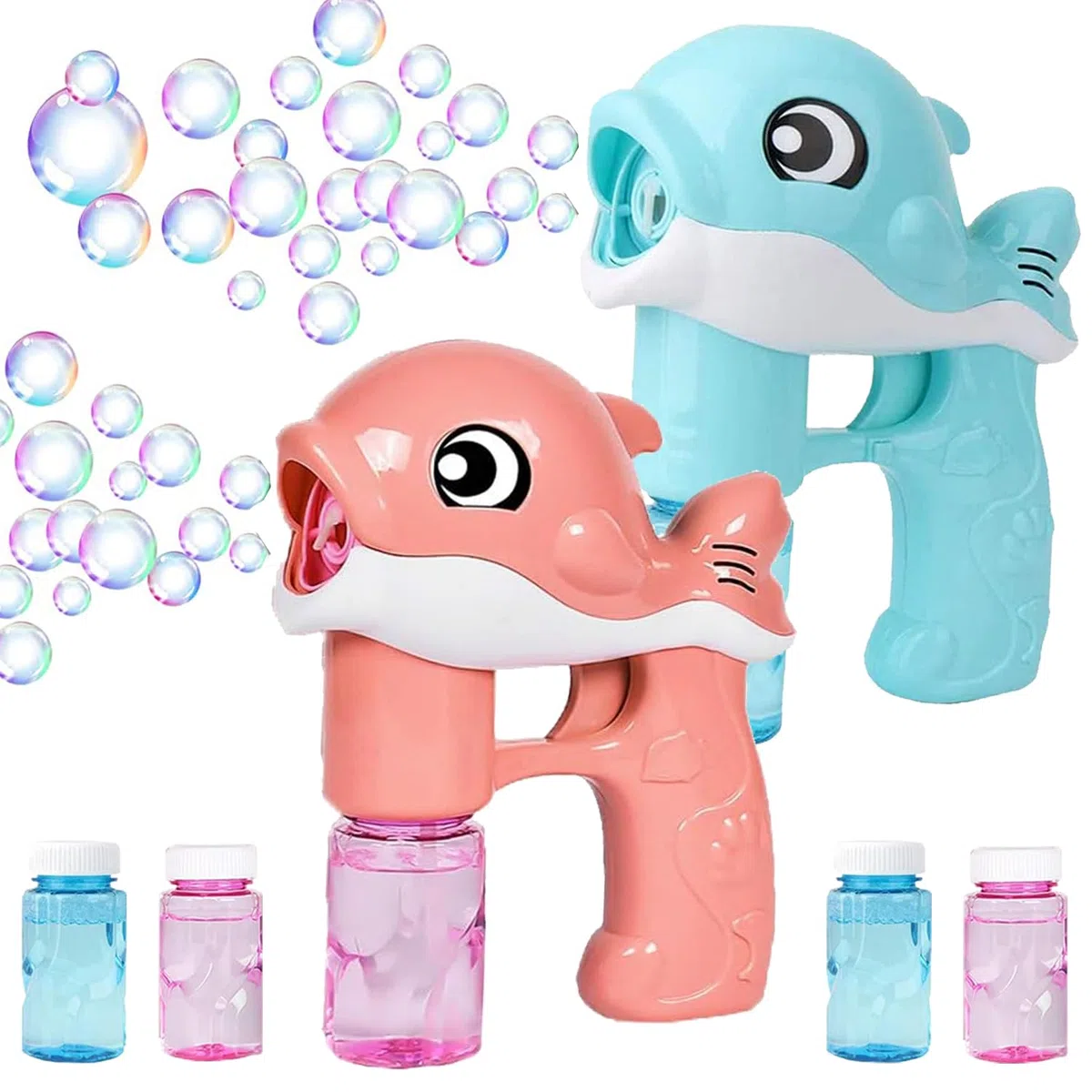 Pistola a Bolle di Sapone, 2 Pezzi Macchina Bolle Sapone, Bubble Maker, Macchina Delle Bolle, Mmacchina per Fare Bbolle Automatica, per Bambini e Adulti, Feste All'aperto, Feste Estive