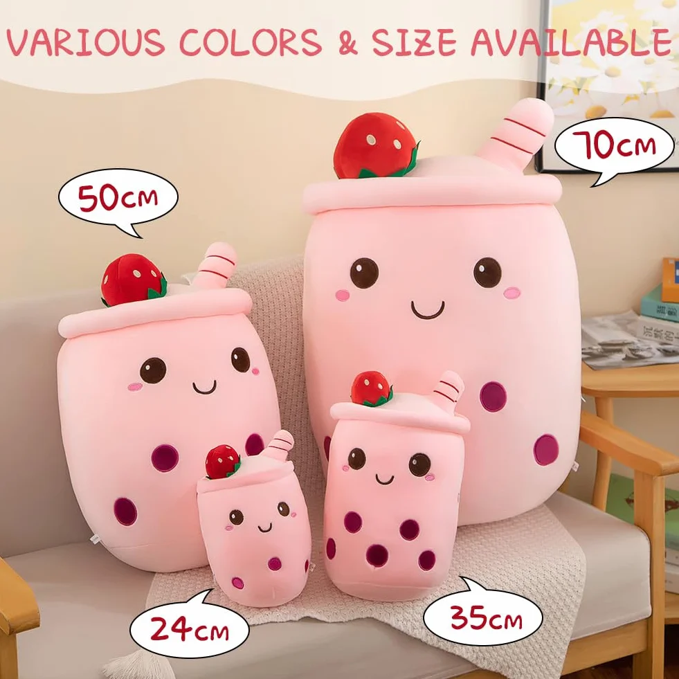 Amozo Cuscini di peluche di Bubble Tea, simpatici peluche di Boba Giocattoli morbidi Boba gigante imbottito cuscino Snimal per gli amanti di Boba (50cm, Green)