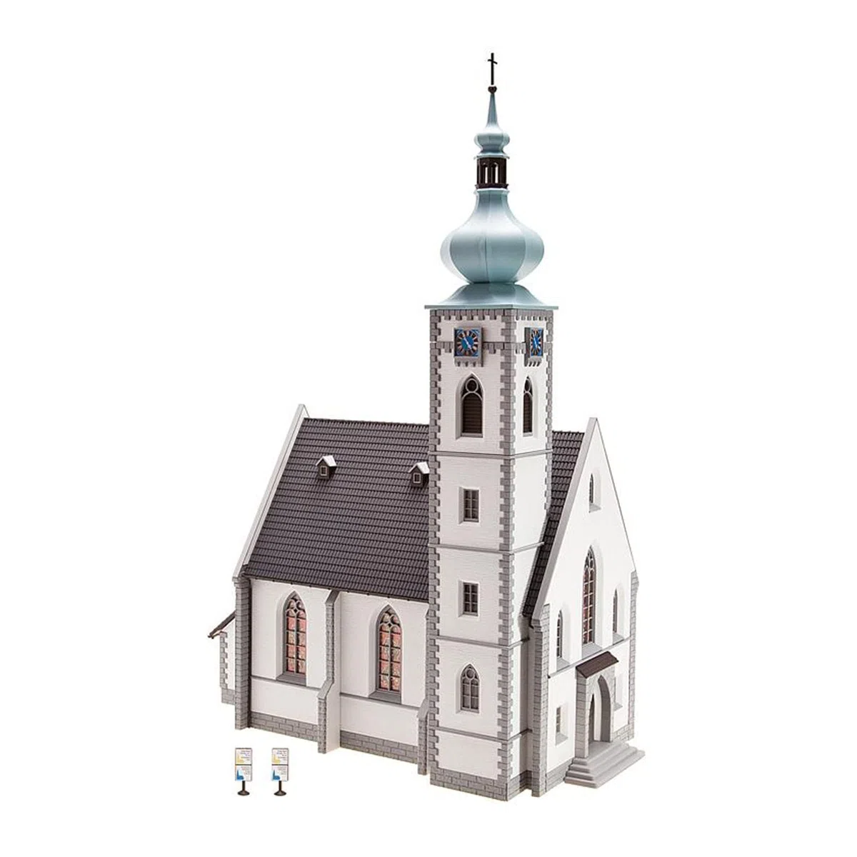 Faller Chiesa di Paese - Miniatura di Chiesa di Paese per Bambino e Ragazzo, Colore Bianco, 24 x 12.9 x 34 cm