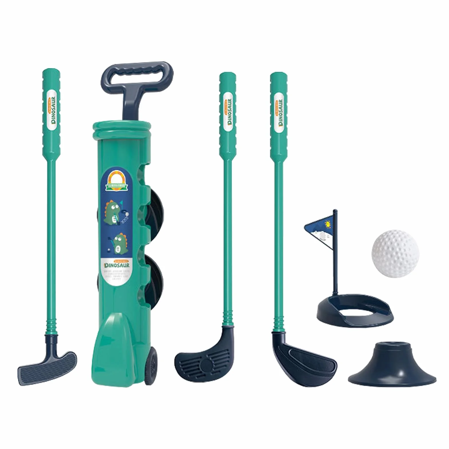 ZhuXIXILiang YZZT Set da Golf Minuto per Bambini - 14 Pezzi Club da Golf con Ruote per Bambini dagli 3 Anni