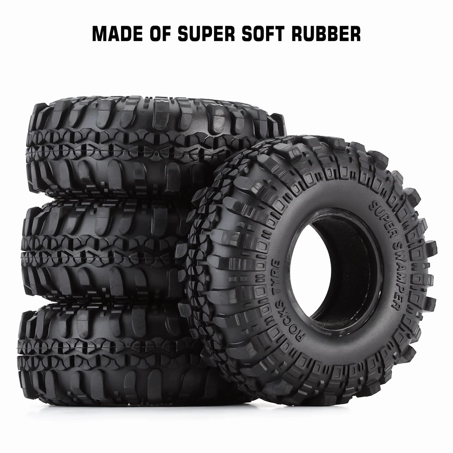 INJORA 4PCS 1,9 Pneumatici in Gomma Ruota per 1:10 RC Crawler Axial SCX10 90046 SCX10 III AXI03007 Tamiya CC01 D90 D110