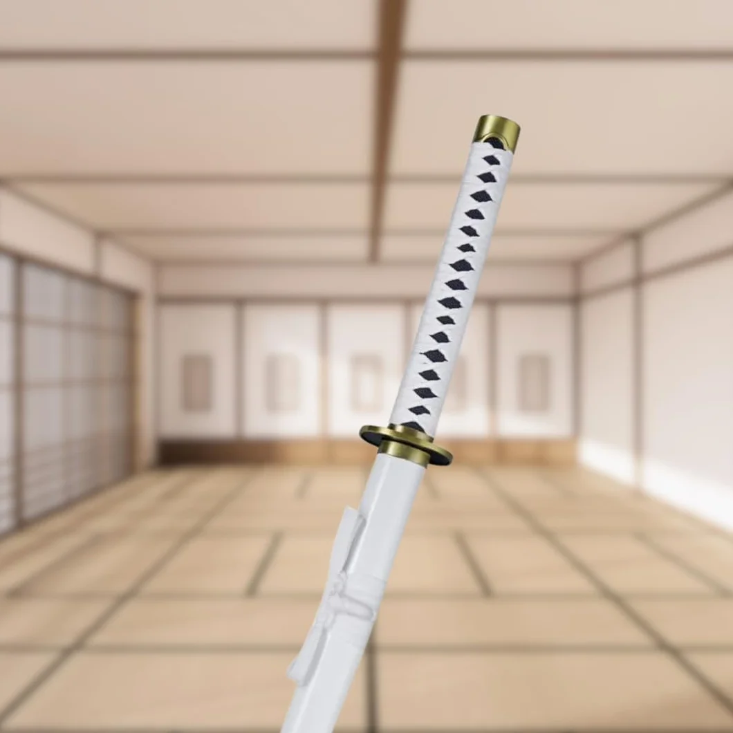 Katana One Piece - Vera Manga Sciabola + Porta Spada di Legno + Cintura - Catana Giapponese Decorazione Cosplay Giocattolo per Bambini Adulti Gioco Costumi