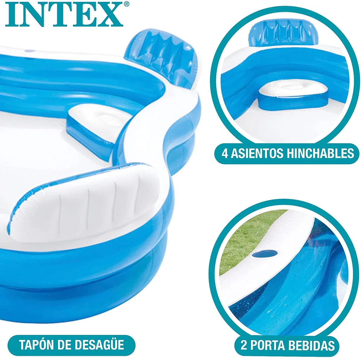 Piscina gonfiabile family 229x229x66 cm Intex 56475 *01558