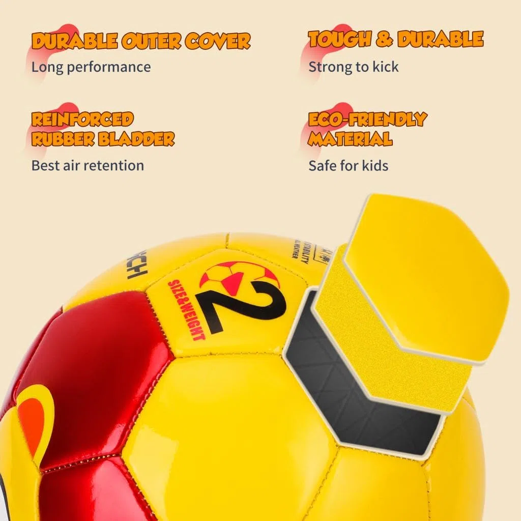 U&C Planet Pallone da calcio taglia 2 per bambini e bambini piccoli con pompa e rete – palla da giardino, regalo per ragazzi e ragazze (Leone)
