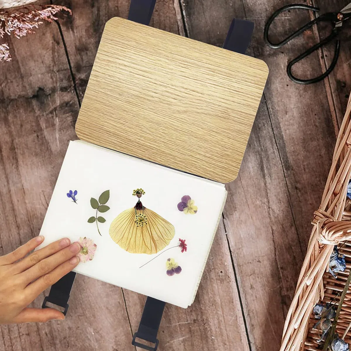 Cayway Pressa per Fiori e Foglie in Legno 16 x 21cm - per Piante, Artigianato, Fatto a Mano - Adulti
