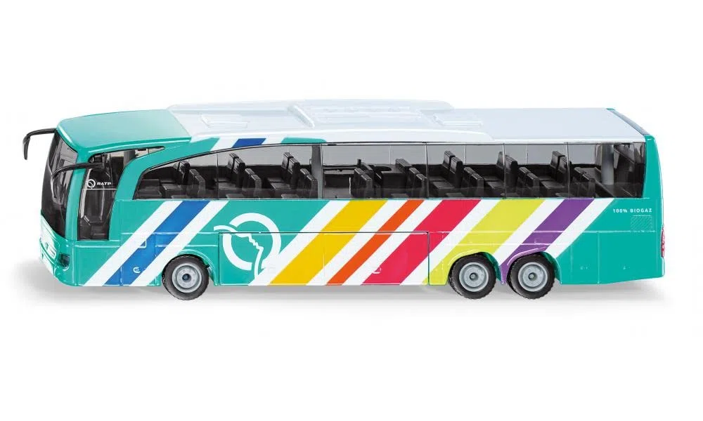 Siku 3738001, Mercedes-Benz Travego Autobus RATP Francia, 1:50, metallo/plastica, multicolore, porte aperte e lembo