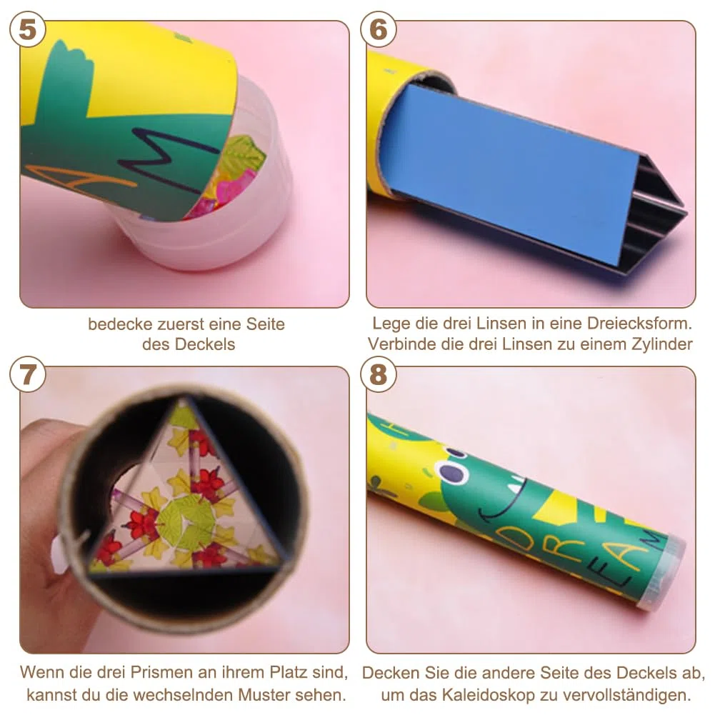 Set di 8 caleidoscopio per bambini, caleidoscopio, bomboniere, caleidoscopio, pensierino fai da te, fai da te, fai da te, esperimento di mitbringeo per bambini dai 6 agli 8 anni in su