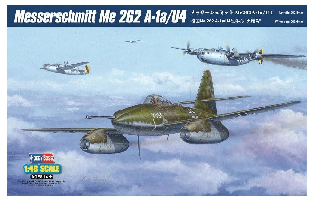 Hobbyboss 1:48 Scale Me 262 A-1a/U4 Kit di Montaggio, 22,1 x 26,3 x 7,3 Centimetri