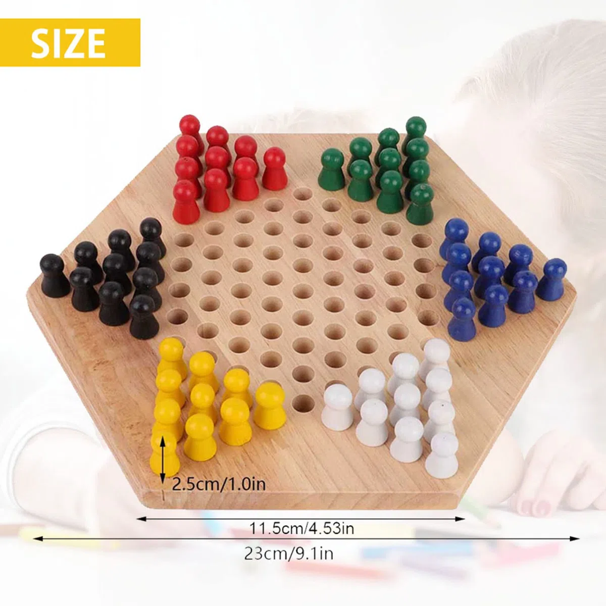 Drfeify Gioco da Tavolo a Dama Cinese per Bambini Gioco da Tavolo educativo Classico in Legno Halma per Famiglie