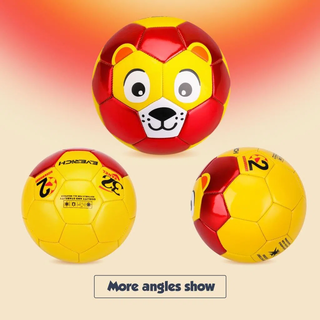 U&C Planet Pallone da calcio taglia 2 per bambini e bambini piccoli con pompa e rete – palla da giardino, regalo per ragazzi e ragazze (Leone)