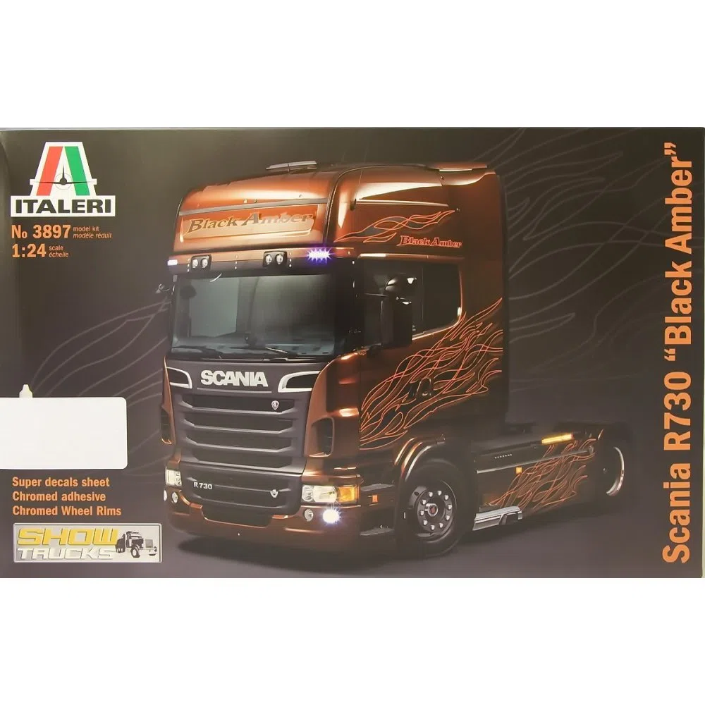 Italeri 3897 - Scania R730 V8 Black Amber modellismo camion Model Kit Scala 1:24