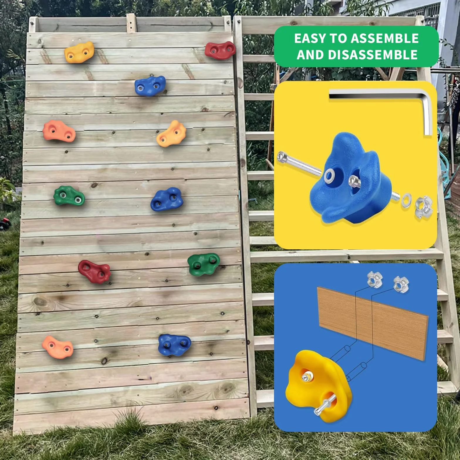 CIMOYBAI 10 Pezzi Prese Arrampicata con Maniglie per Torri Gioco, Prese D'arrampicata per Pareti, Colorato Parete Arrampicata Bambini, con Viti di Fissaggio