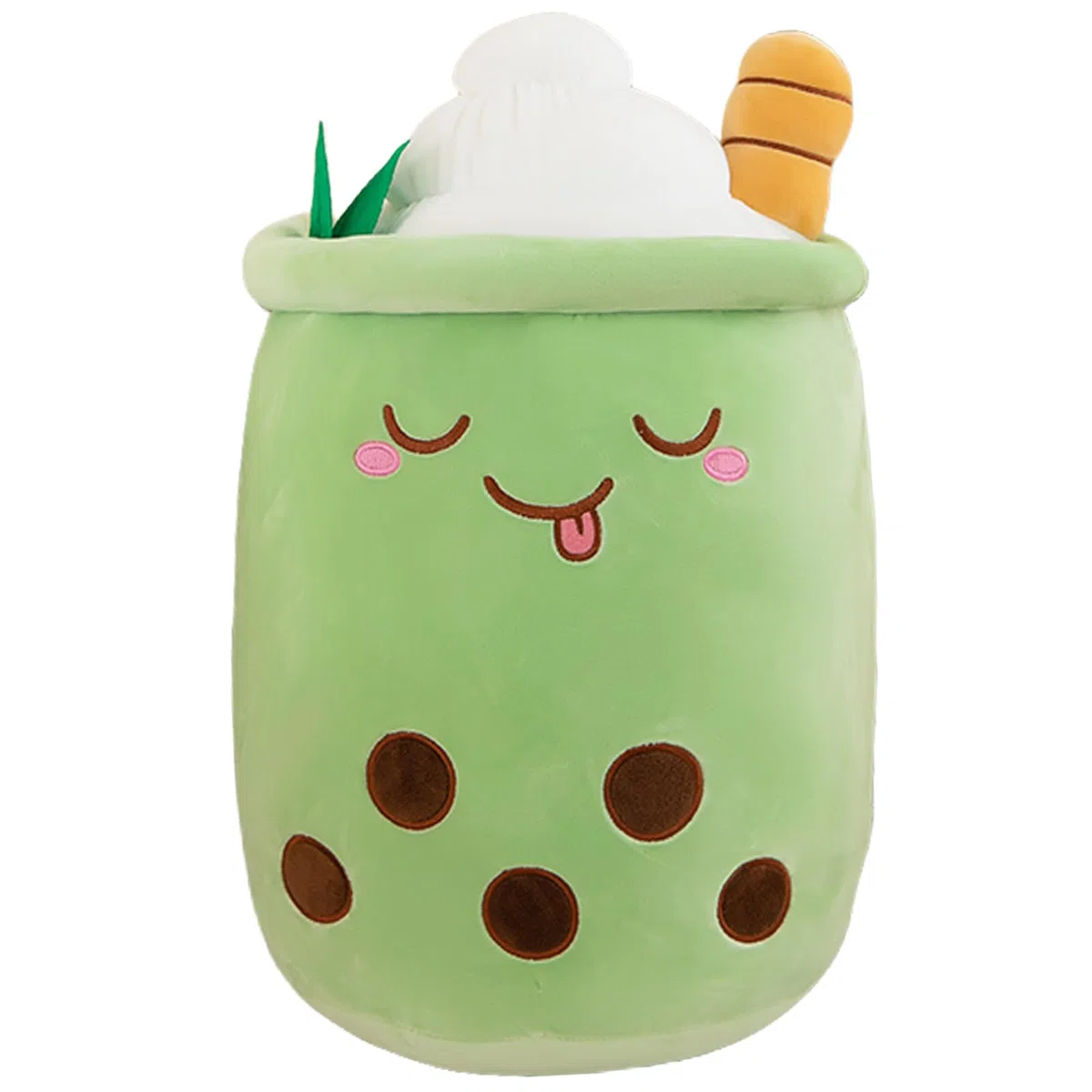 Amozo Cuscini di peluche di Bubble Tea, simpatici peluche di Boba Giocattoli morbidi Boba gigante imbottito cuscino Snimal per gli amanti di Boba (50cm, Green)