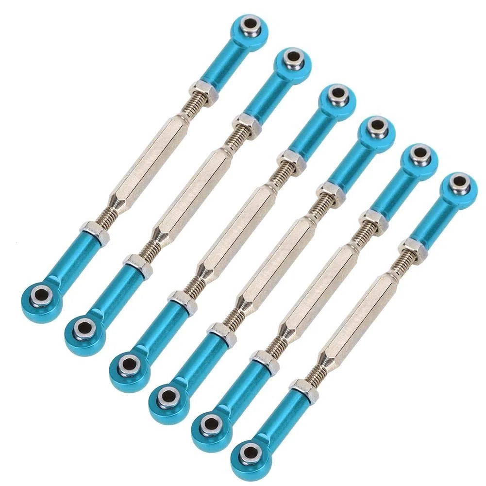 T best Asta di Spinta tiranti a Tirante Regolabile per tiranti a snodo in Lega di Alluminio 6 Pezzi 88mm per Modelli di Auto RC