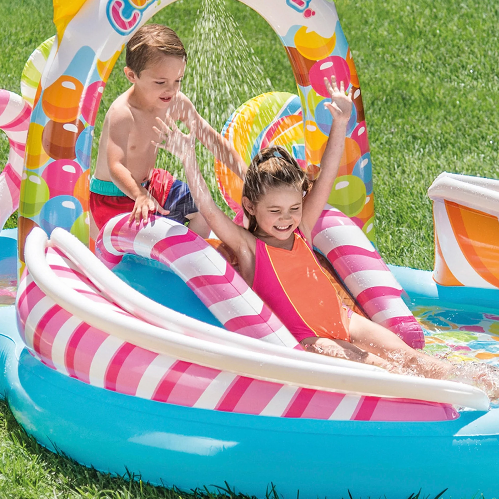 Intex- Playcenter Caramelle, Multicolore, 295 x 191 x 130 cm, 57149 57149