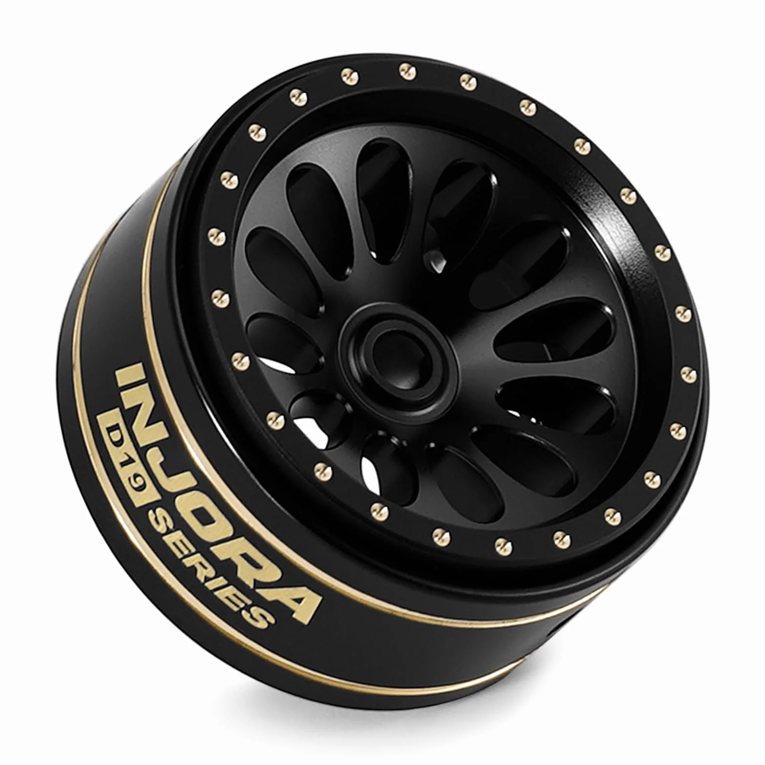 INJORA D19 Ripple 0,7" Cerchi Beadlock in Ottone con Rivestimento Nero per 1/30 Axial SCX30 (W7005)