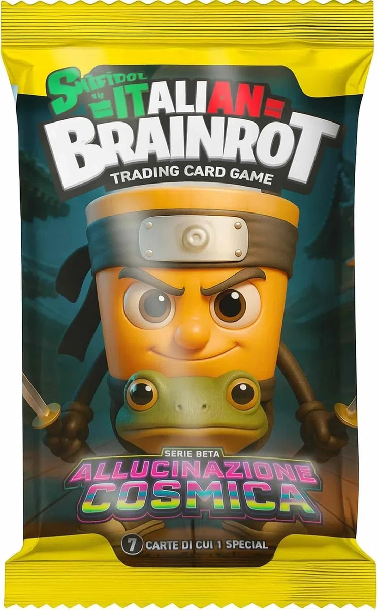 Skifidol Italian Brainrot Serie Beta Allucinazione Cosmica, Box da 12 Bustine, 7 Carte per Bustina, Gioco di Carte Collezionabili