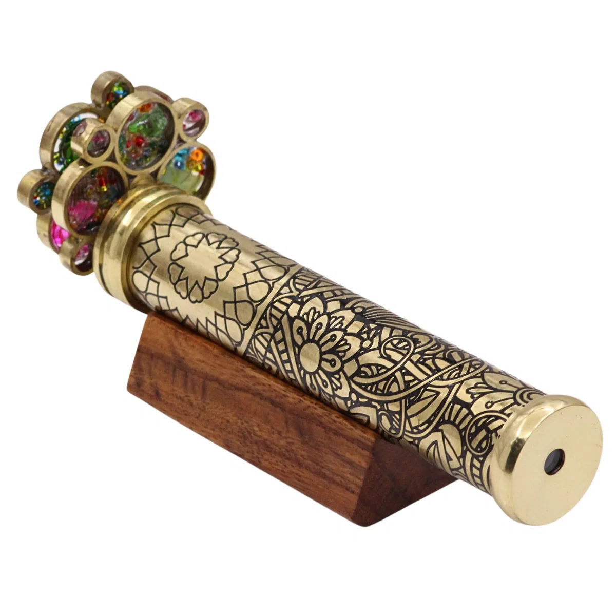 Fiore da Giardino in Ottone - Doppie Ruote Rotanti Riempite di Resina - Barrile Floreale Intagliato a Mano con Finitura in Patina Nera - Collezione di Arte Ottica di Lusso con Scatola Regalo