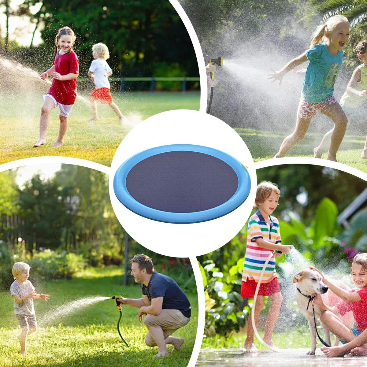 Tappetino Splash Per Cani,Tappeto gioco estivo - Tappeto Gioco Fontana Estiva - Per Bambini Maschi, Prescolari, Famiglie, Cortile, Asilo, Campeggio, Spiaggia, Patio, Giardino,