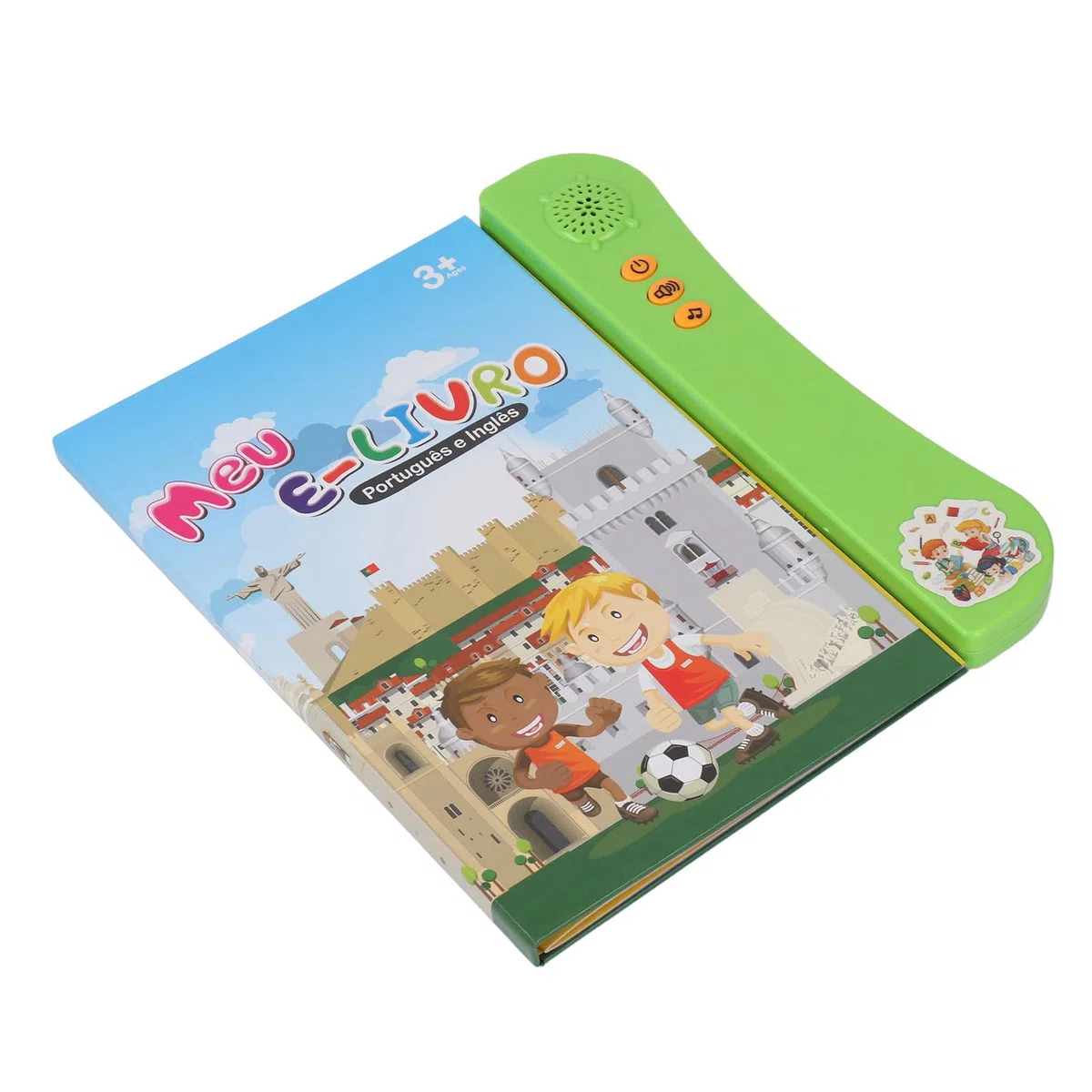Mingzhe Libro Sonoro Bilingue Portoghese Inglese Giocattolo Educativo Educativo Interattivo con Numeri Dell'alfabeto Animali Frutta Verdura Professioni per i più Piccoli Bambini i (Verde)