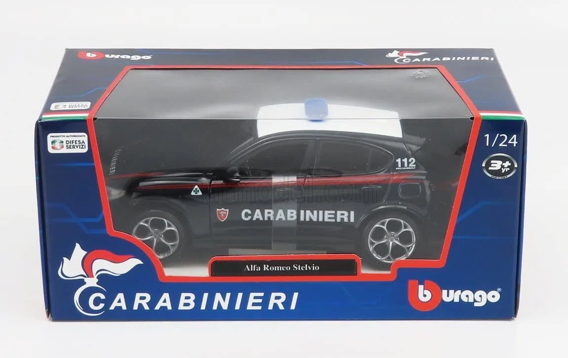 Brago Italia Carrozzina Polizia Mini 1/24 Alfa Romeo Stelbio 2017 Calavieri [Importazione Parallela]