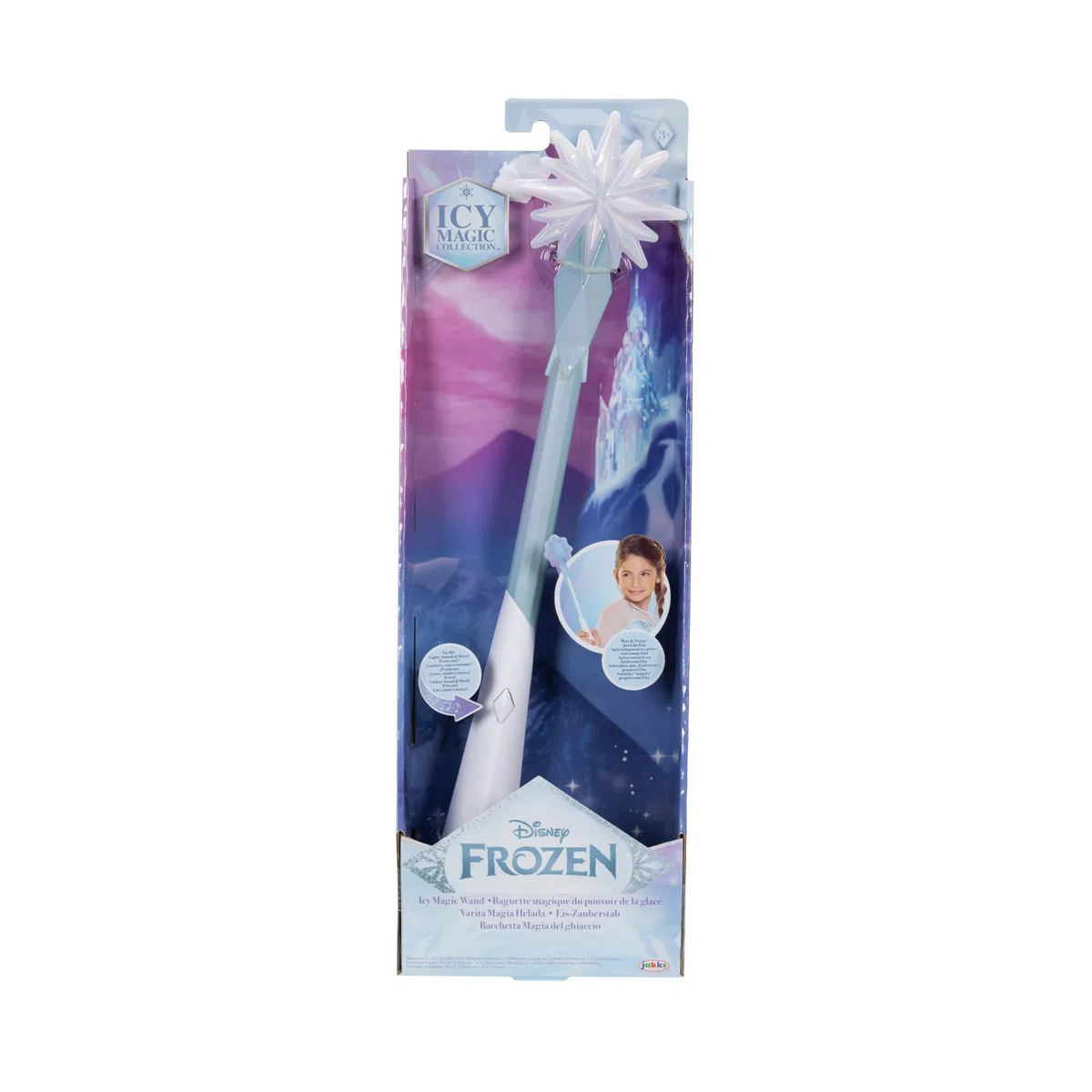 Disney Frozen Bacchetta Magica di Ghiaccio, Ufficiale Jakks Pacific, Include luci e Suoni, riproduce “Let It Go”, Design Ghiaccio Ispirato al Film, per Gioco Creativo e Travestimenti
