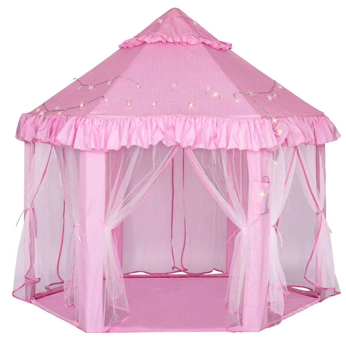 Tenda da gioco per bambini per ragazze - Tenda da gioco del castello della principessa, casa da gioco pop-up per interni e per esterni con luci stellari per bambini, regali per bambine da 3 a 9 anni