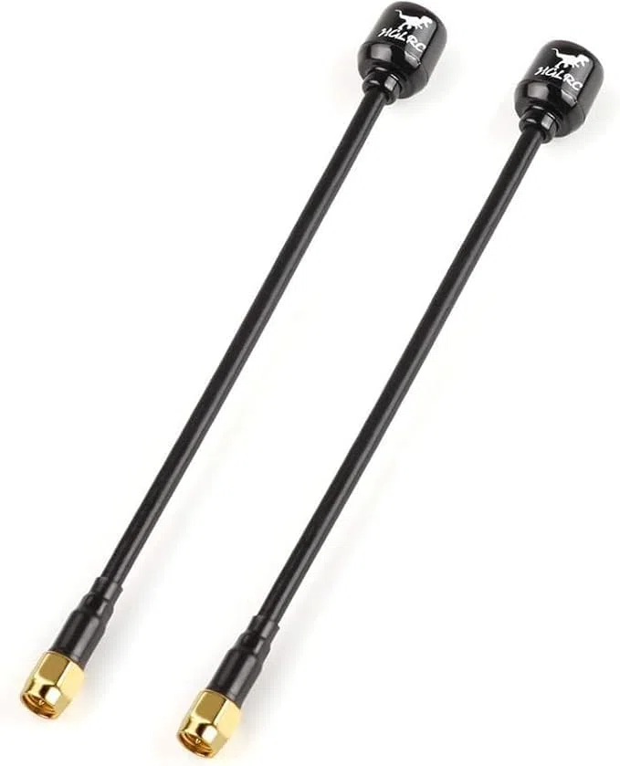 HGLRC LHCP Antenna Long Range FPV Hammer 2.5dBi Mini 5.8G per RC Drone (2 pezzi lunghi SMA LHCP)