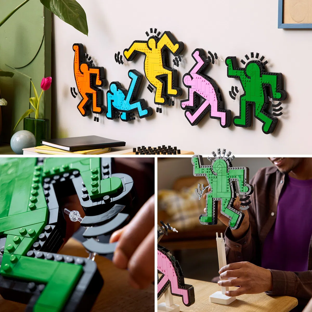 LEGO Art Keith Haring – Figure Danzanti Set per Adulti - Colorata Opera d'Arte da Parete o Decorazione per la Scrivania dell'Ufficio Fai da Te - Idea Regalo Creativa - 31216