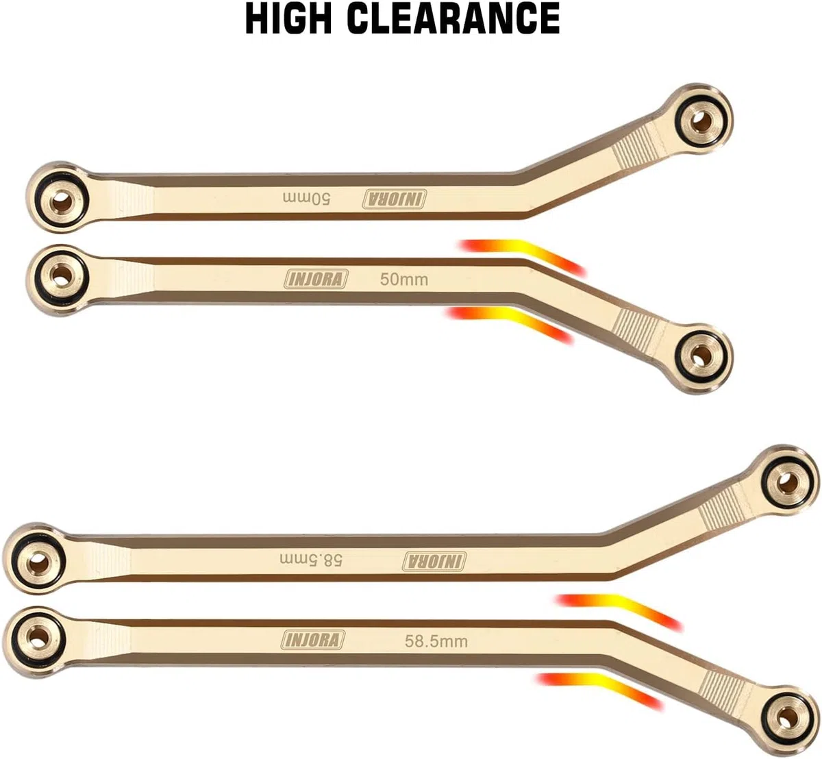 INJORA 4 Collegamenti Anteriori High Clearance per 1/24 RC Crawler, 8PZ