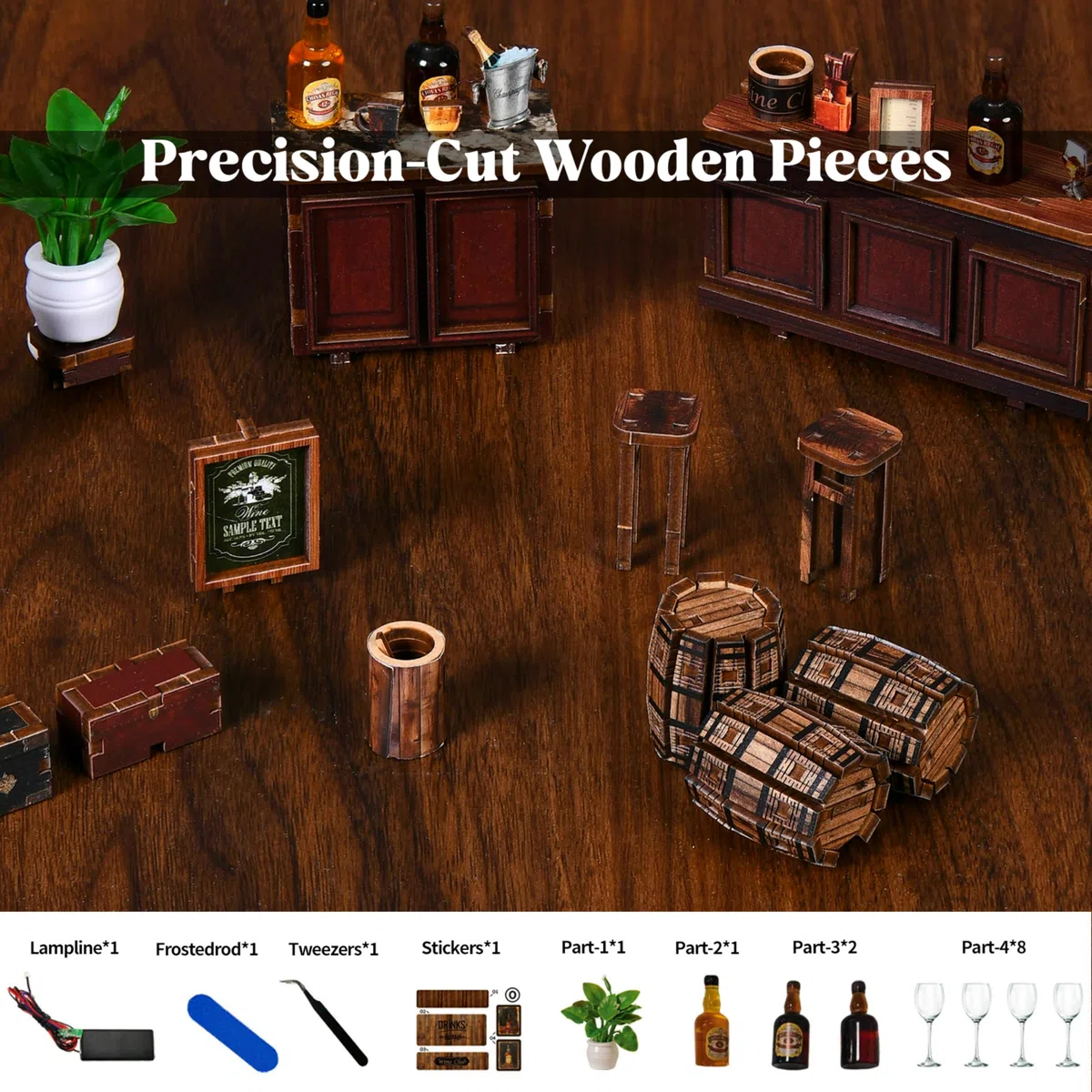 Kit per angolo libri a LED per adulti, kit fai da te in miniatura, kit per casa delle bambole in legno, kit per lavori artigianali, decorazione per librerie, puzzle 3D per adulti, regali per
