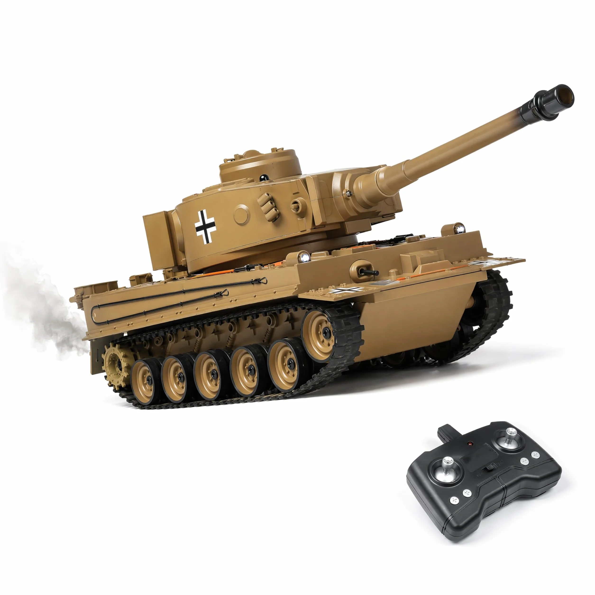 Carro Armato Telecomandato Tiger 1:22 – Infrarossi Tiro Acqua Fumo Suono LED 2.4GHz | Tank RC Militare Giocattolo Regalo Bambino 8 Anni