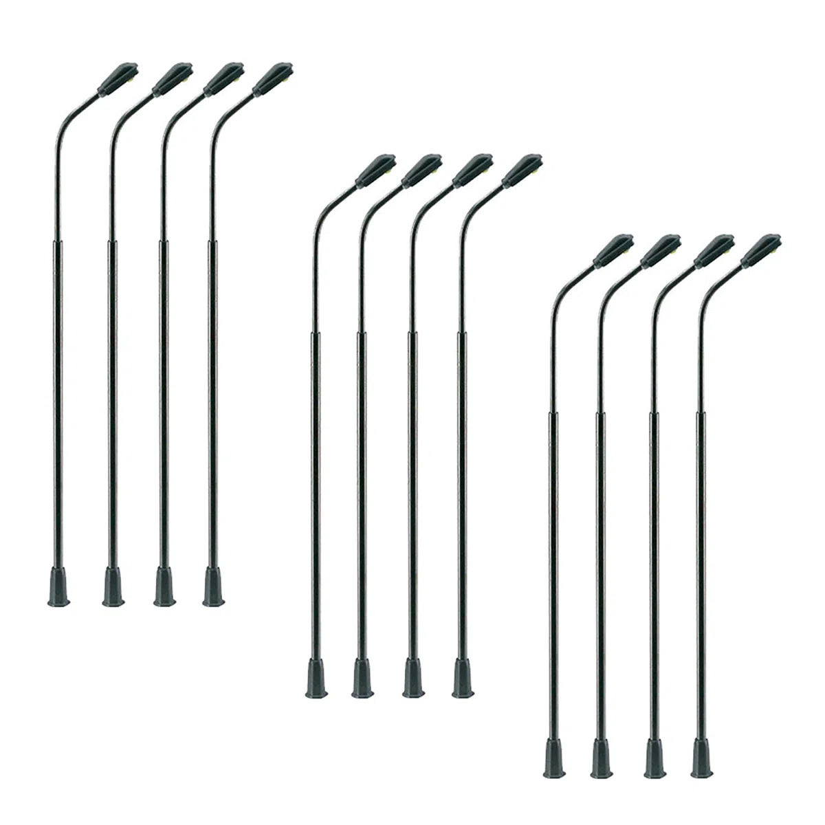 Modelleisenbahn - Set di 12 lampade a LED, 14 cm, luce bianca calda, 12 pezzi, 14 cm