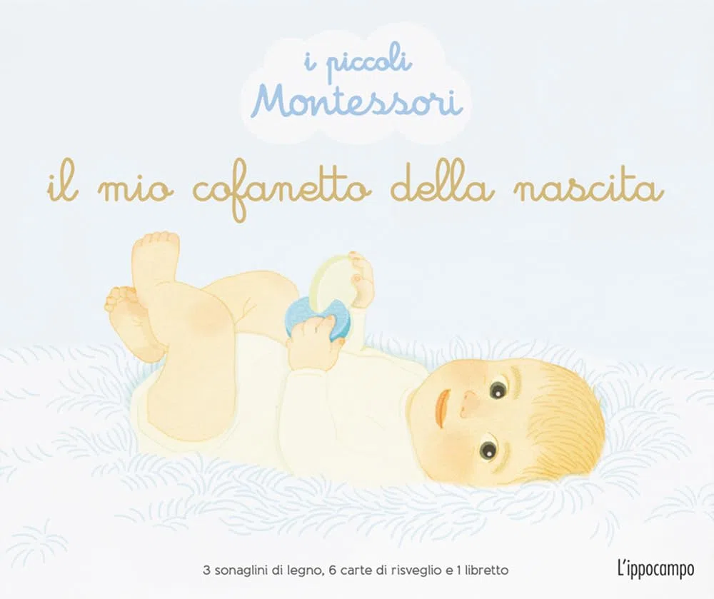 Il mio cofanetto della nascita. I piccoli Montessori. Ediz. illustrata. Con 6 carte di risveglio. Con 3 sonaglini di legno