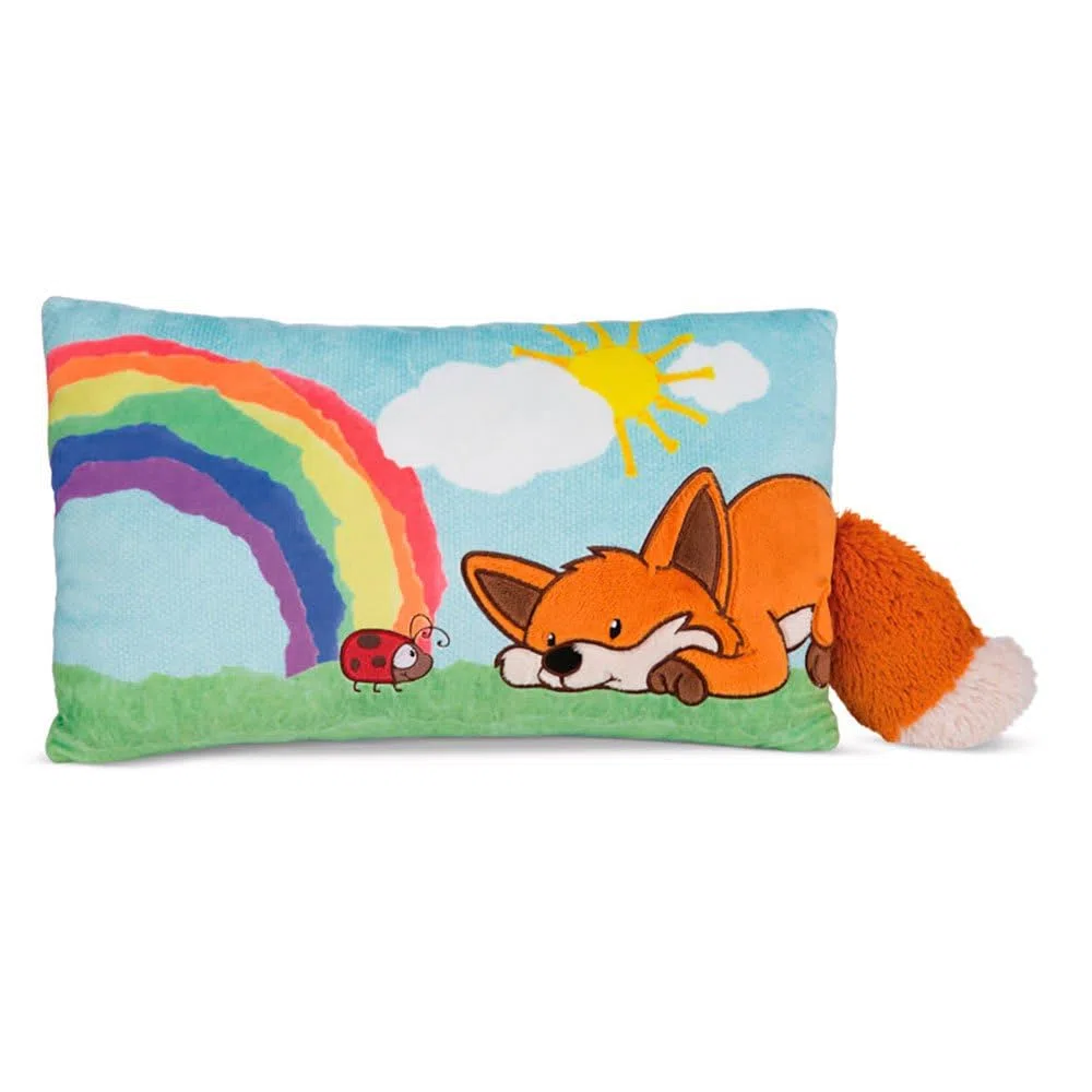 NICI Cuscino Volpe Fridalie 43 x 25 cm Blu - Soffice Cuscino in Materiale sostenibile per Bambini, Bambine, Neonati e Amanti dei Peluche - Ideale a casa, all'asilo o in Viaggio