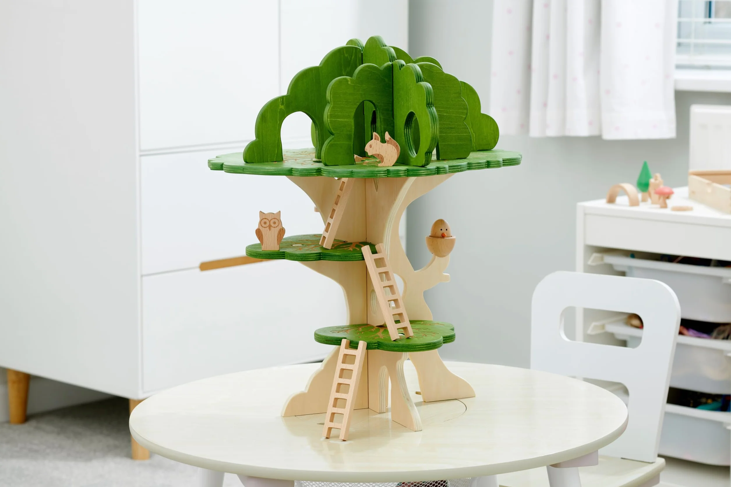tickit Woodland Trail 74059 - Casetta sull'albero in legno, casetta per bambini, gioco del mondo, colore: marrone