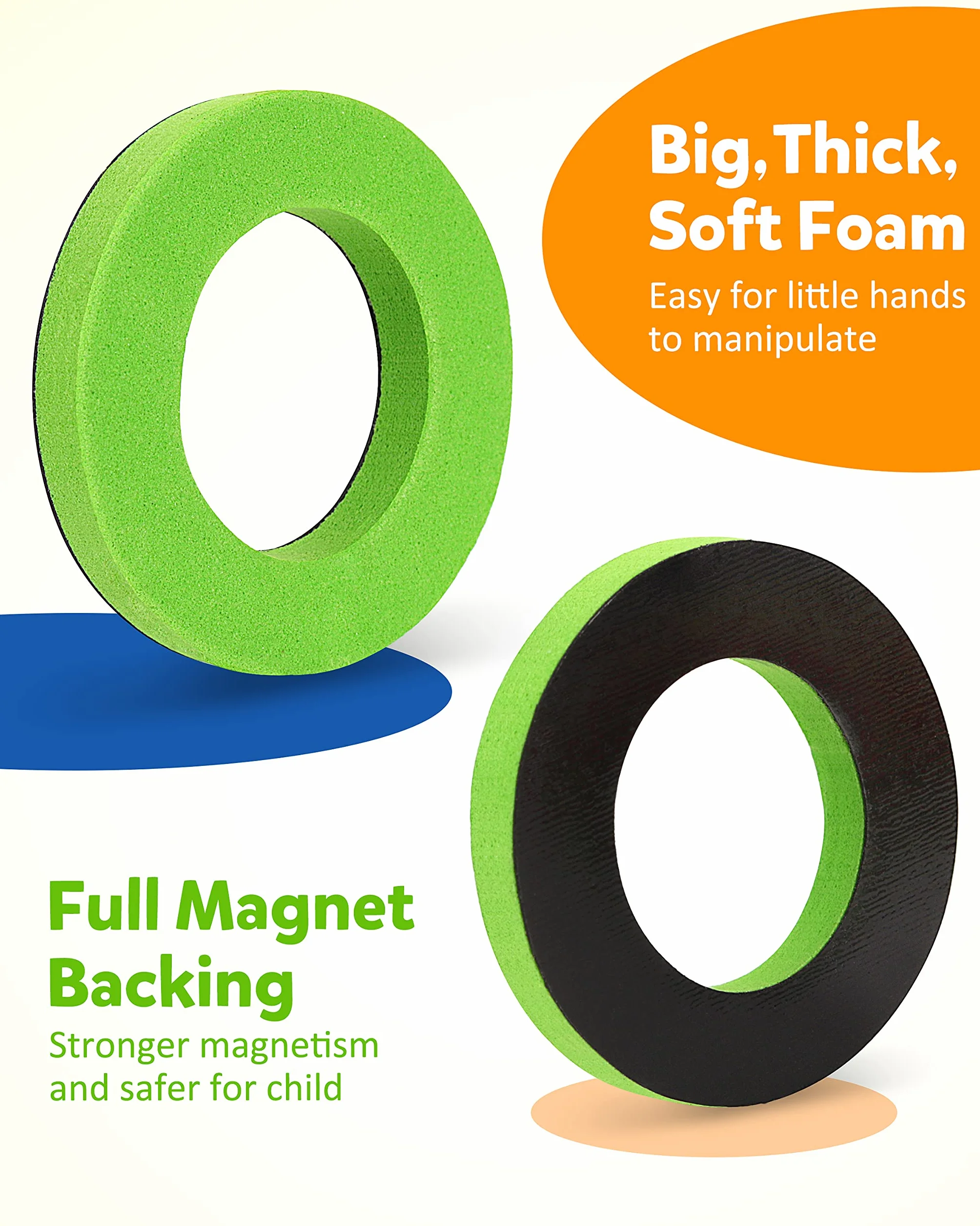 Coogam EVA Lettere magnetiche Numeri 78 Pz Alfabeto ABC 123 Magneti frigo Set di giocattoli educativi colorati, Apprendimento prescolare Ortografia Maiuscolo minuscolo per 3 4 5 anni Bambino