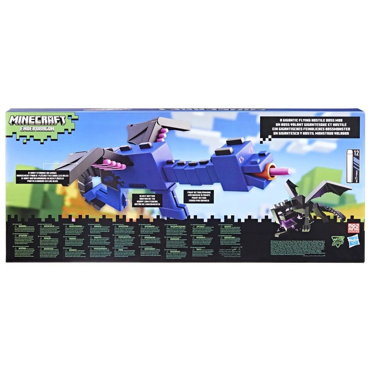 Nerf Minecraft, blaster dell'Enderdrago e 12 dardi Nerf Elite in gommapiuma
